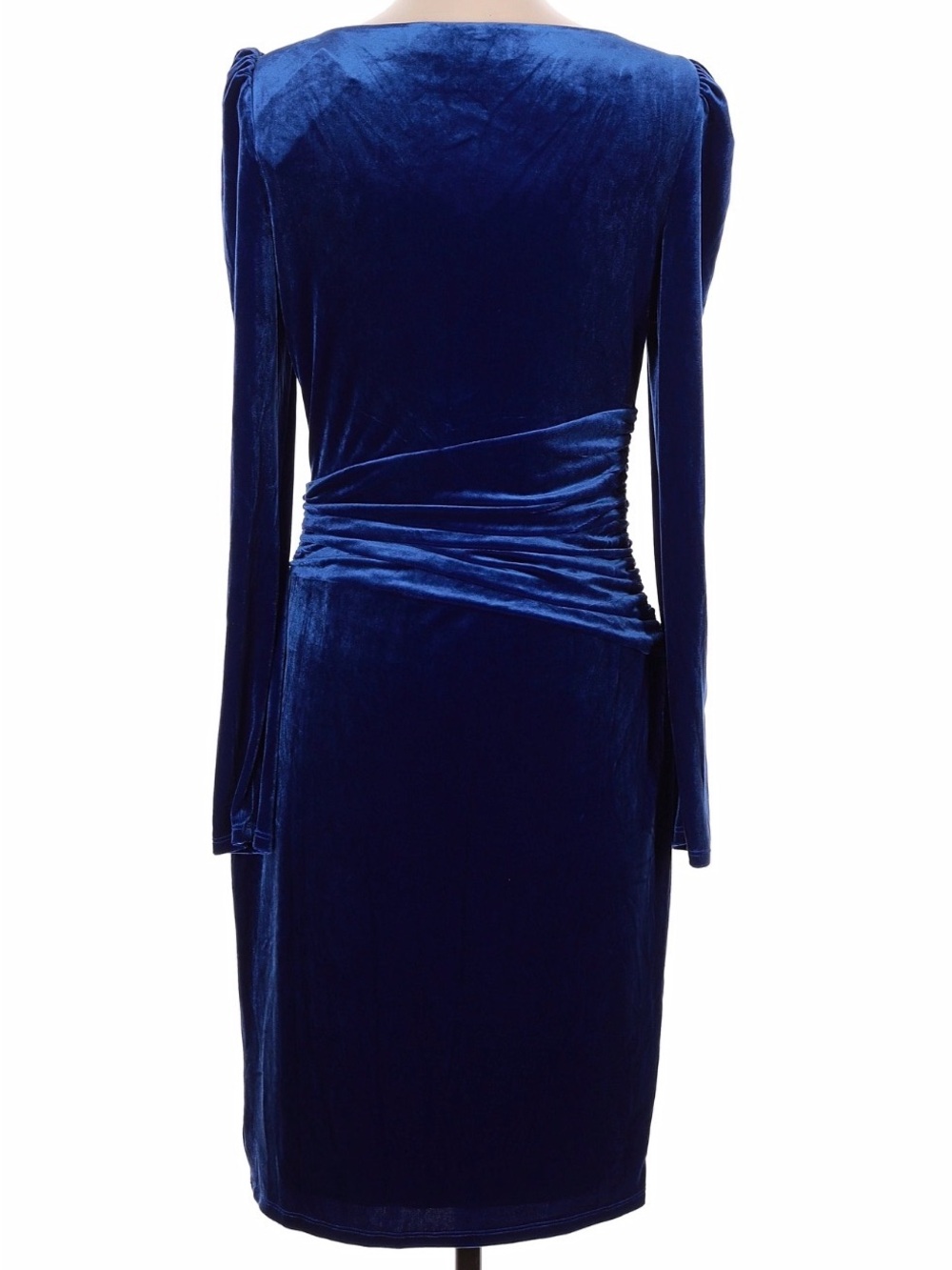 Lauren Ralph Lauren Royal Blue Velvet Midi Dress - Picture 2 of 6